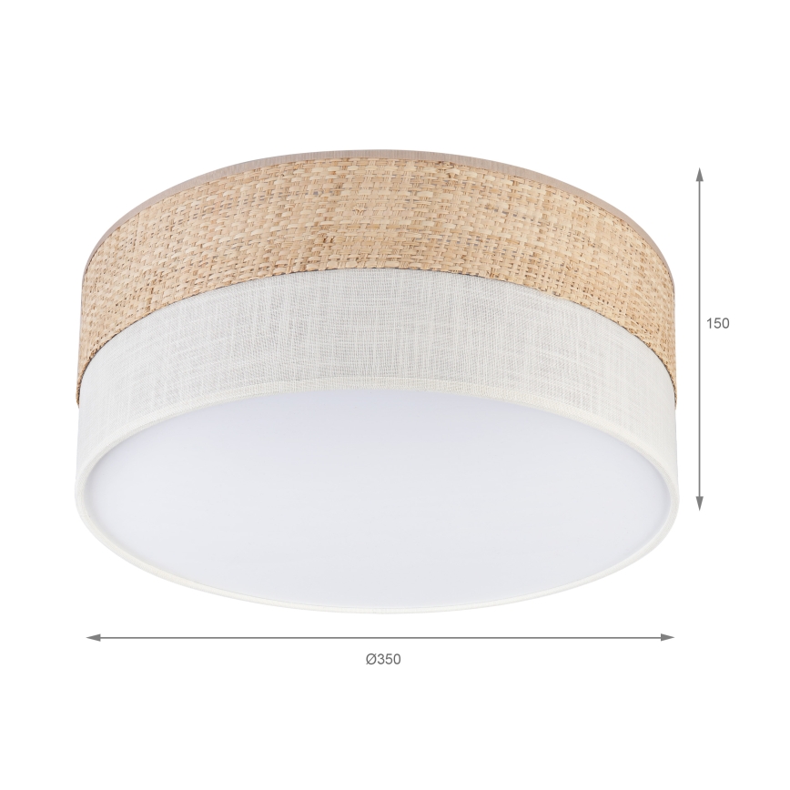 Lámpara de techo SIRJA DOUBLE BOHO 2xE14/15W/230V Ø 35 cm beige/crema