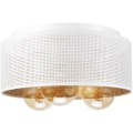 Lámpara de techo SIRJA PLISADO 3xE27/15W/230V Ø 35 cm blanco/dorado