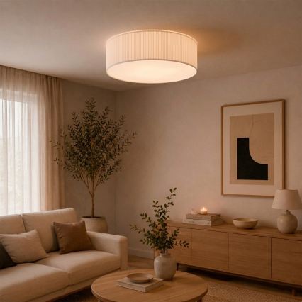Lámpara de techo SIRJA PLISADO 4xE27/15W/230V Ø 45 cm blanca
