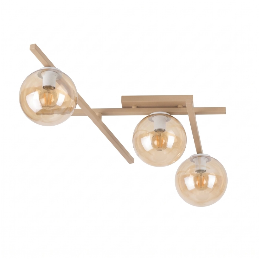 Lámpara de techo SMART 3xE14/10W/230V beige/beige ahumado