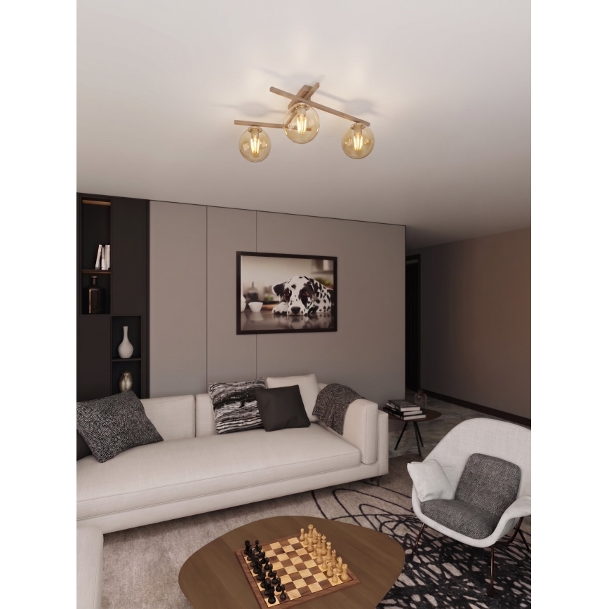 Lámpara de techo SMART 3xE14/10W/230V beige/beige ahumado