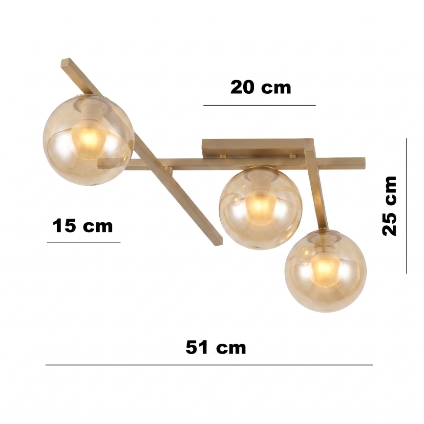 Lámpara de techo SMART 3xE14/10W/230V beige/beige ahumado