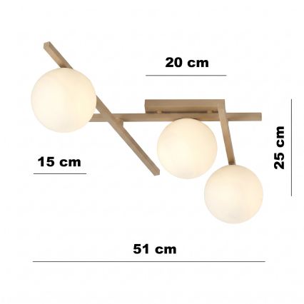 Lámpara de techo SMART 3xE14/10W/230V beige/blanco