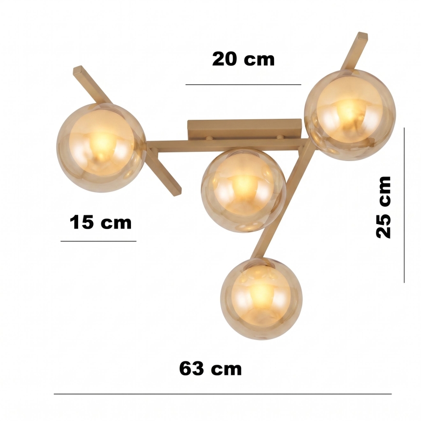 Lámpara de techo SMART 4xE14/10W/230V beige/beige ahumado