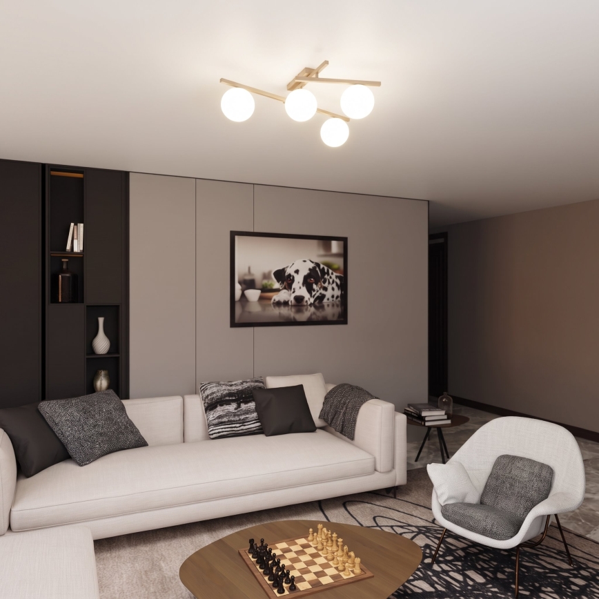 Lámpara de techo SMART 4xE14/10W/230V beige/blanca