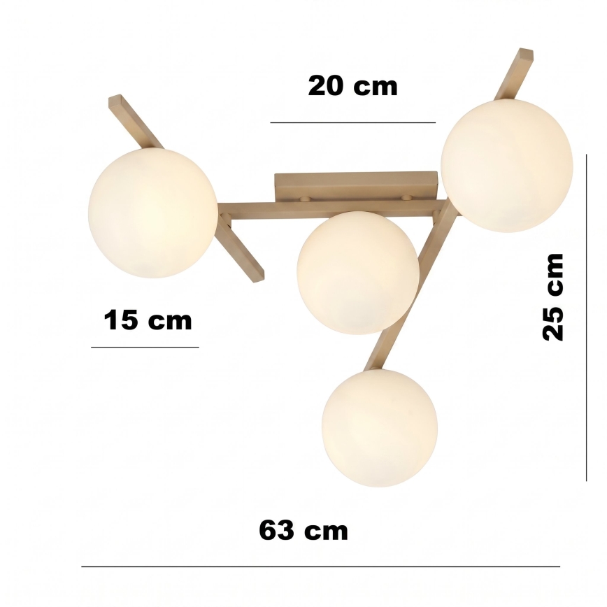 Lámpara de techo SMART 4xE14/10W/230V beige/blanca