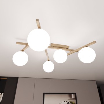 Lámpara de techo SMART 5xE14/10W/230V beige/blanco