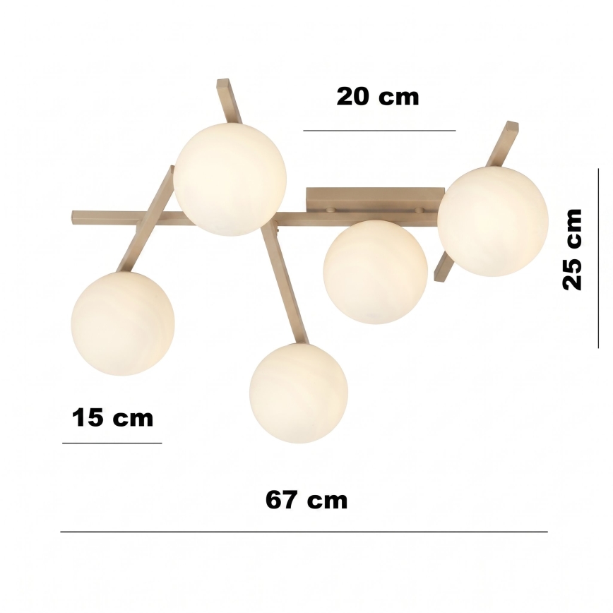 Lámpara de techo SMART 5xE14/10W/230V beige/blanco