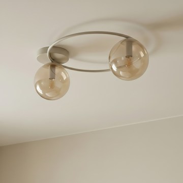 Lámpara de techo SOPRA 2xE14/10W/230V beige/beige ahumado