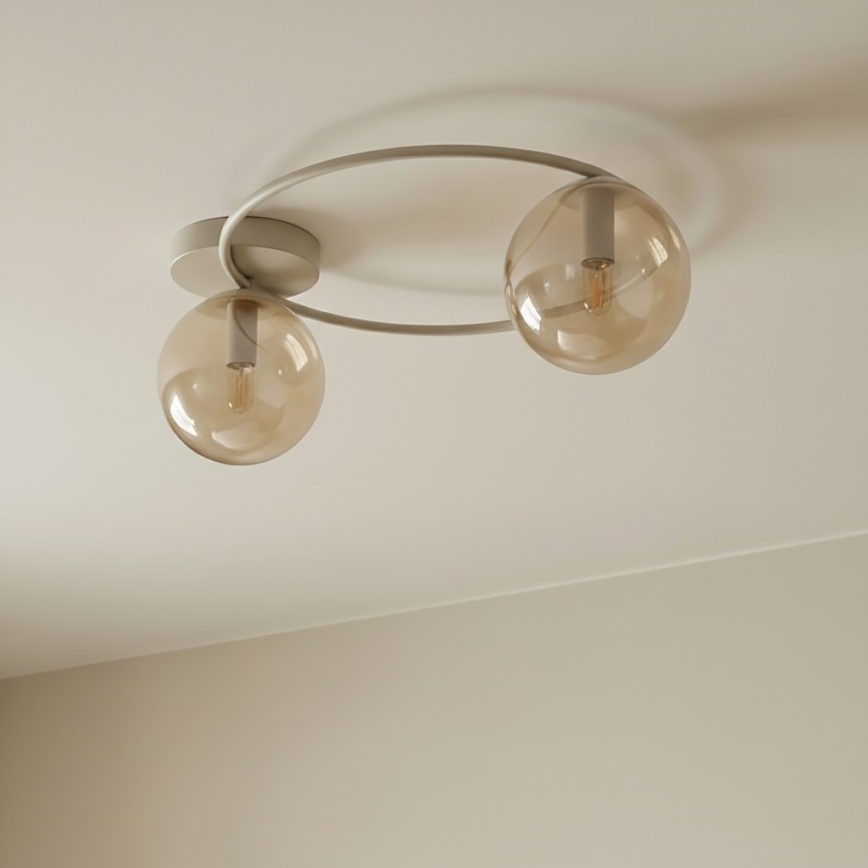 Lámpara de techo SOPRA 2xE14/10W/230V beige/beige ahumado