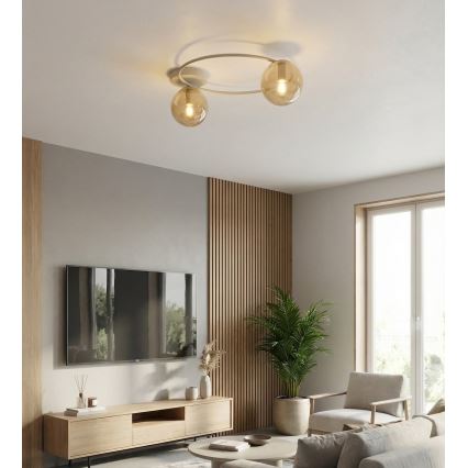 Lámpara de techo SOPRA 2xE14/10W/230V beige/beige ahumado