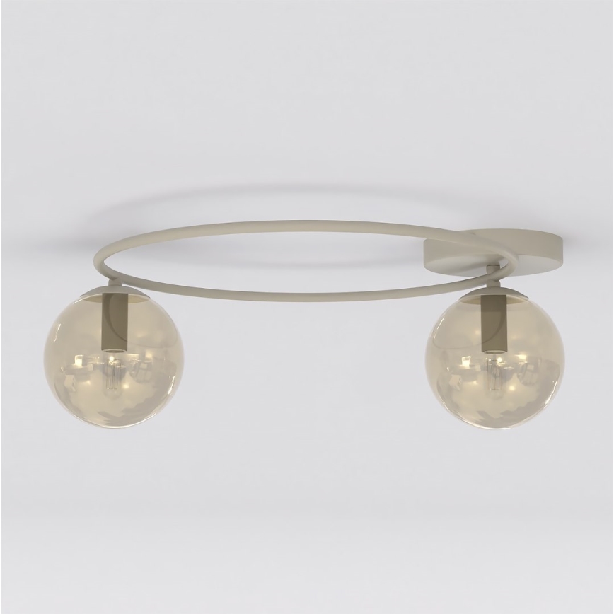 Lámpara de techo SOPRA 2xE14/10W/230V beige/beige ahumado