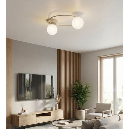 Lámpara de techo SOPRA 2xE14/10W/230V beige/blanco