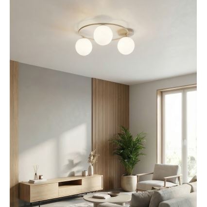 Lámpara de techo SOPRA 3xE14/10W/230V beige/blanca