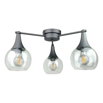 Lámpara de techo STAR 3xE27/60W/230V negro/transparente