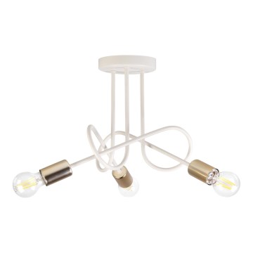 Lámpara de techo tipo plafón OXFORD 3xE27/15W/230V latón/blanco