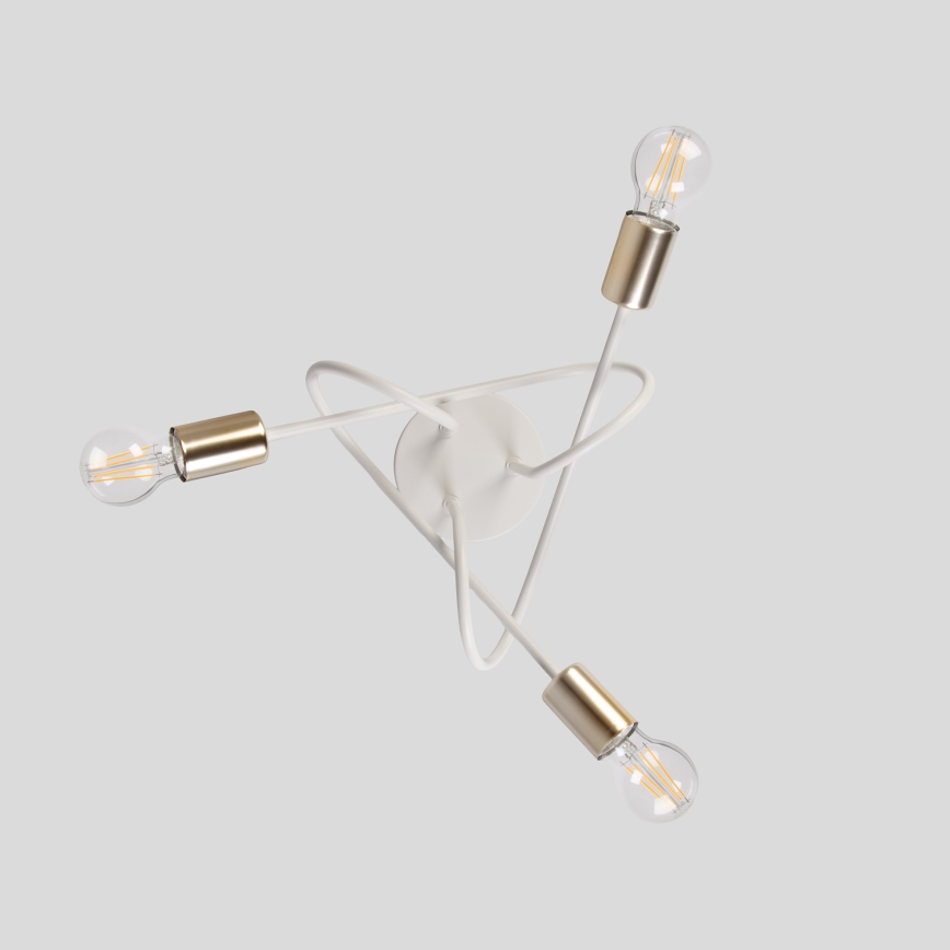 Lámpara de techo tipo plafón OXFORD 3xE27/15W/230V latón/blanco