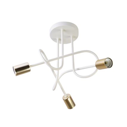 Lámpara de techo tipo plafón OXFORD 3xE27/15W/230V latón/blanco