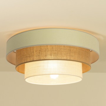 Lámpara de techo WENTA 1xE27/60W/230V Ø 50 cm beige/yute