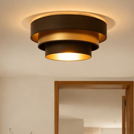 Lámpara de techo WENTA 1xE27/60W/230V Ø 50 cm marrón/dorado
