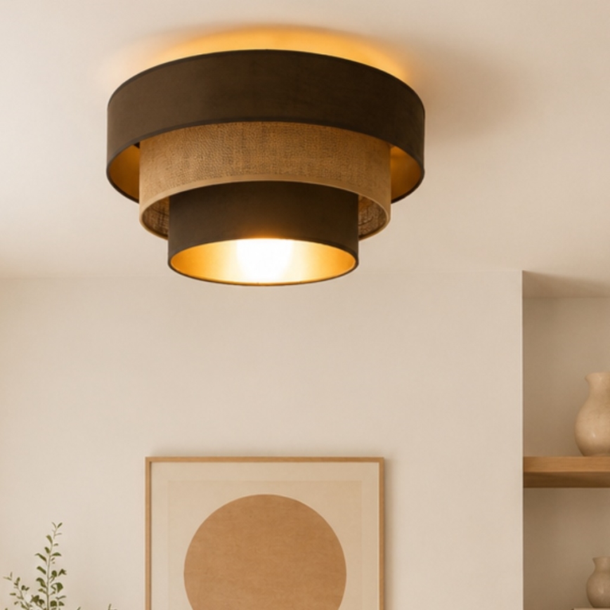 Lámpara de techo WENTA 1xE27/60W/230V Ø 50 cm marrón/yute