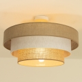 Lámpara de techo WENTA de montaje en superficie, 1xE27/60W/230V, Ø 50 cm, yute/crema
