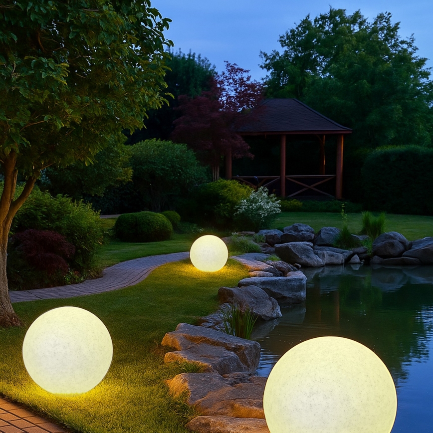 Lámpara decorativa de exterior LUMISTONE 1xE27/15W/230V IP65 Ø 38 cm