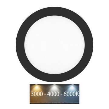 Lámpara empotrable de baño LED LADA LED/25W/230V 3000/4000/6000K diá. 30 cm IP44 negro