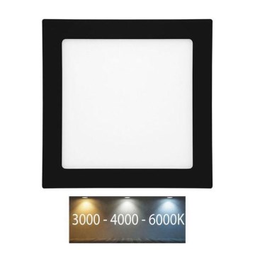 Lámpara empotrable de baño LED RAFA LED/18W/230V 3000/4000/6000K 22x22 cm IP44 negro