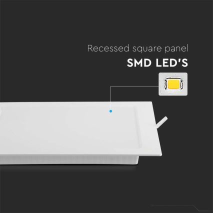Lámpara empotrable LED LED/18W/230V 22x22 cm 6500K blanco