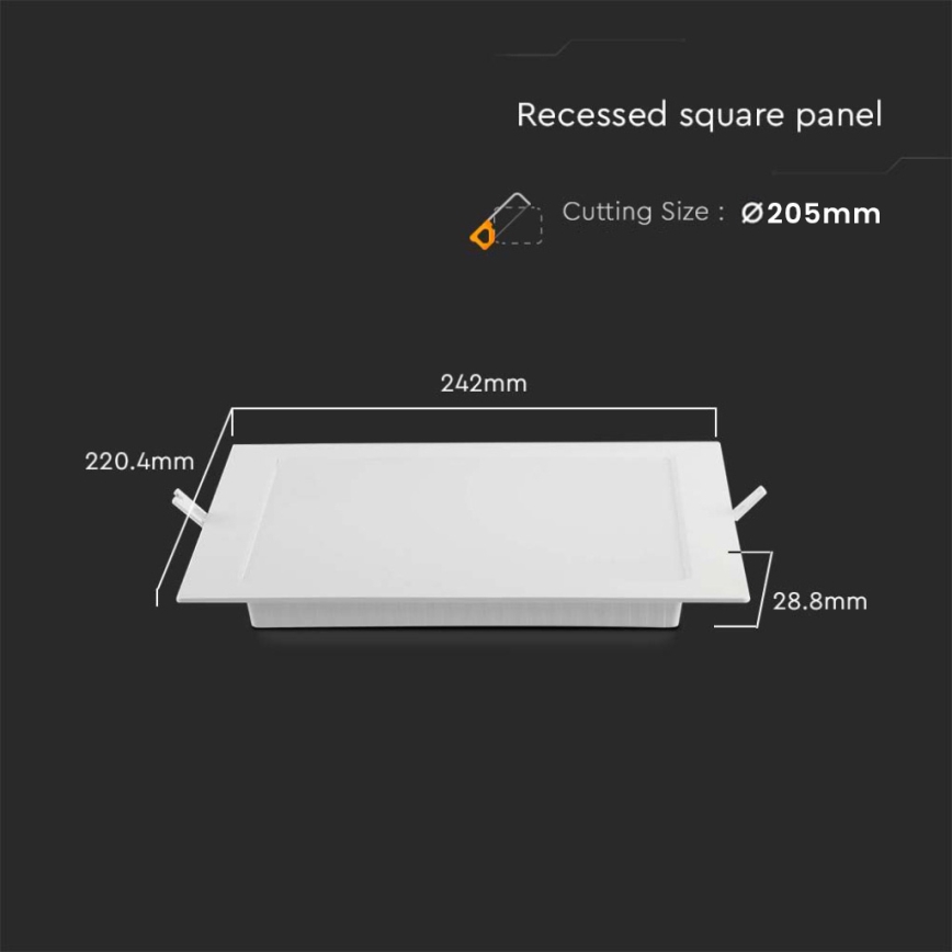 Lámpara empotrable LED LED/18W/230V 22x22 cm 6500K blanco