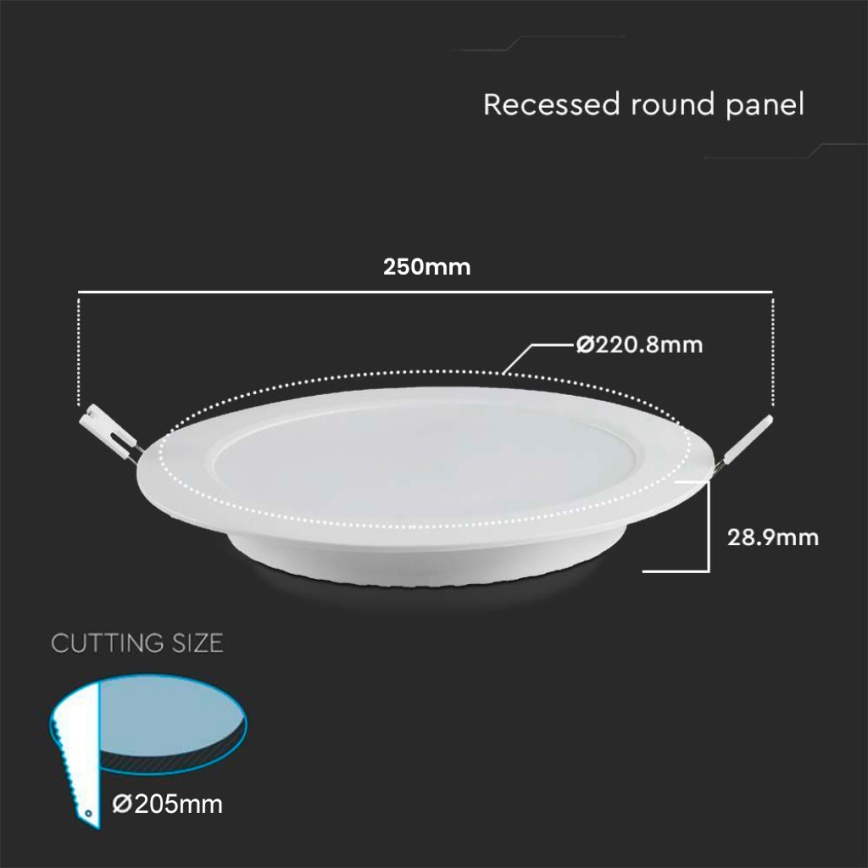 Lámpara empotrable LED LED/18W/230V diá. 22 cm 4000K blanco