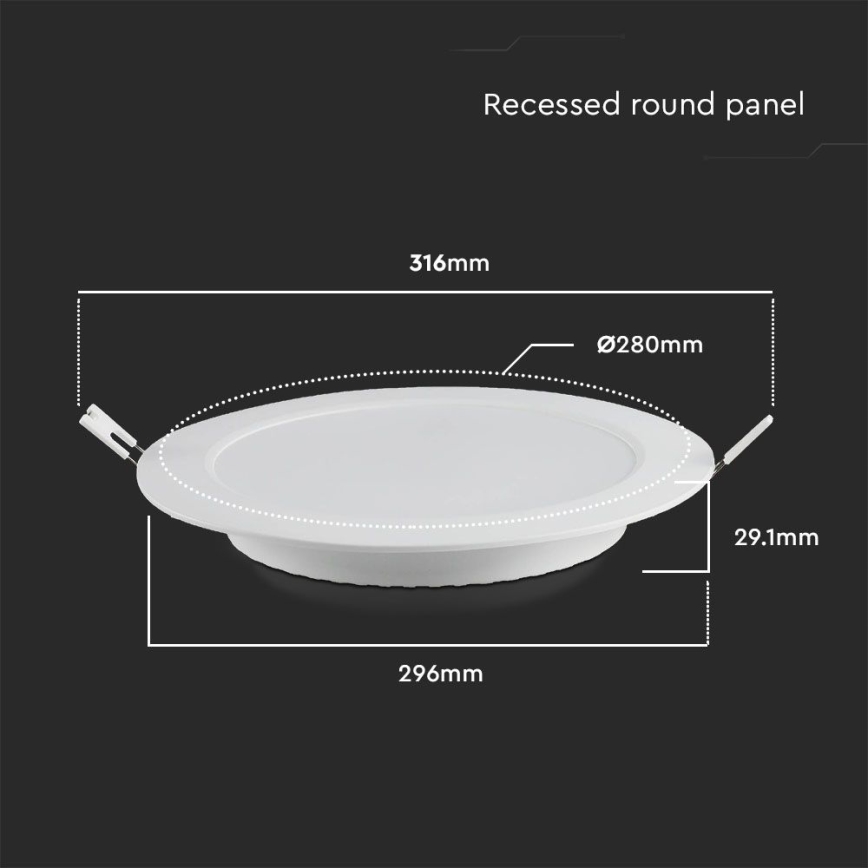 Lámpara empotrable LED LED/24W/230V diá. 29,6 cm 6500K blanco