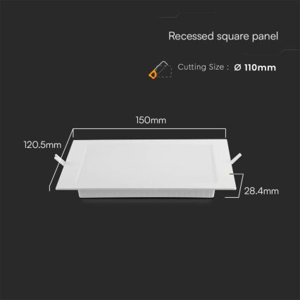 Lámpara empotrable LED LED/6W/230V 12x12 cm 4000K blanco