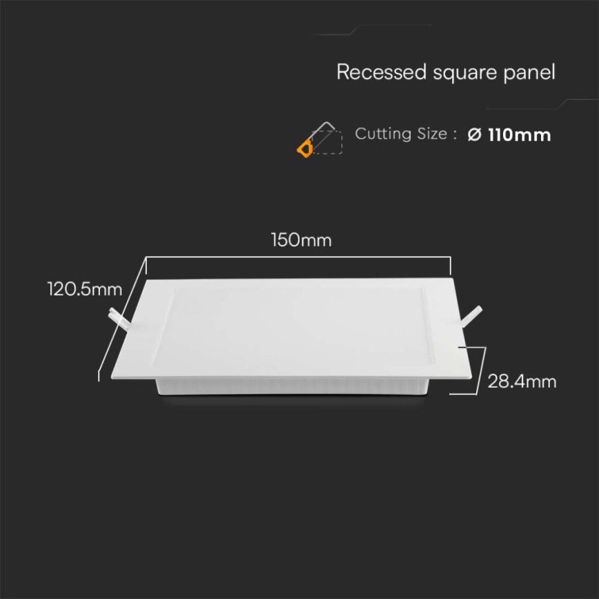 Lámpara empotrable LED LED/6W/230V 12x12 cm 4000K blanco