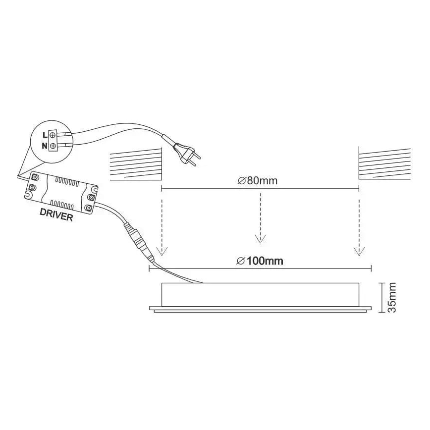 Lámpara empotrable LED LED/7,5W/230V 4000K blanco