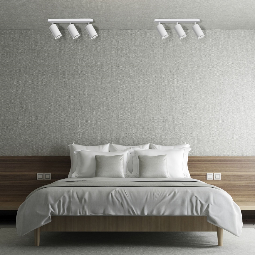 LED RGBW regulable, foco empotrable para baño TURYN 3x GU10/4,8W/230V 3000K IP44 blanco + mando a distancia