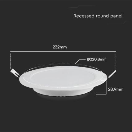 Lámpara empotrable LED SAMSUNG CHIP LED/18W/230V 4000K diá. 22 cm blanco