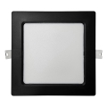Lámpara empotrable LED SQUARE LED/12W/230V 4000K 17x17 cm negro