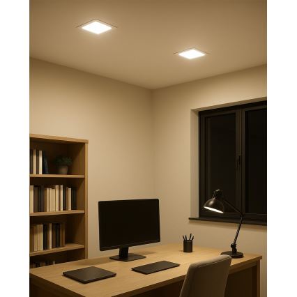 Lámpara empotrable LED SQUARE LED/15W/230V 4200K 18,8x18,8 cm blanco