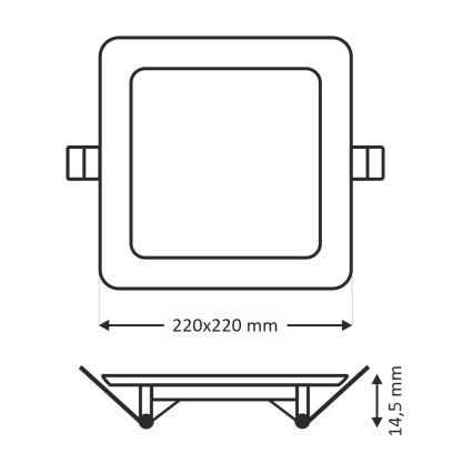 Lámpara empotrable LED SQUARE LED/18W/230V 2700K 22x22 cm blanco