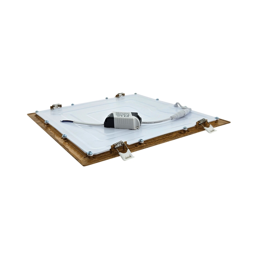 Lámpara empotrable LED SQUARE LED/24W/230V 4200K 29,2x29,2 cm marrón