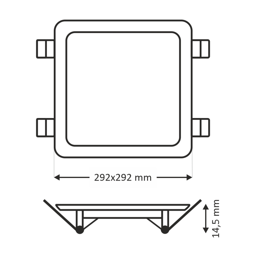 Lámpara empotrable LED SQUARE LED/24W/230V 4200K 29,2x29,2 cm marrón