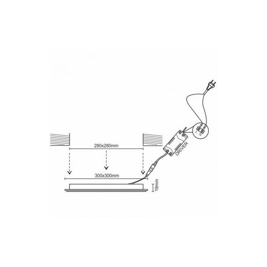 Lámpara empotrada LED LED/24W/230V