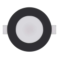 Lámpara empotrada LED para baño LORI LED/4,5W/230V IP65 2700/4000K Ø 8,5 cm negra
