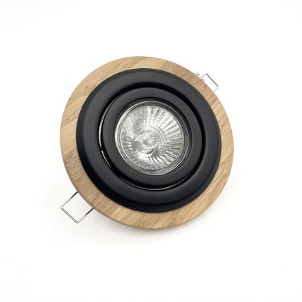 Lámpara empotrada TOBBY 1xGU10/20W/230V Ø 11,5 cm roble/negro