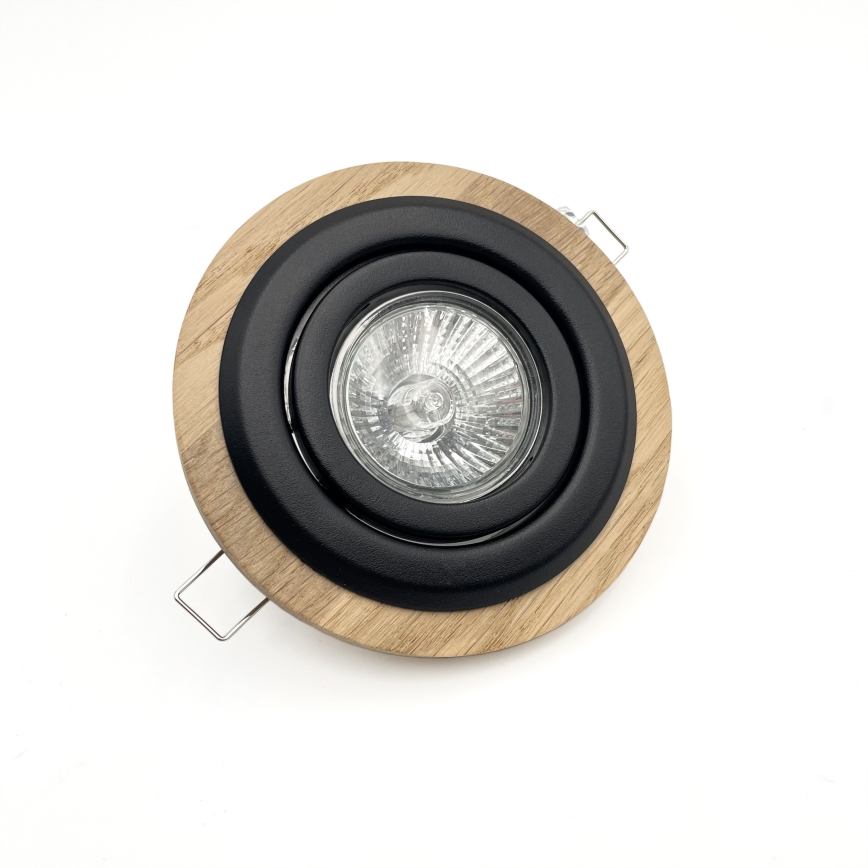 Lámpara empotrada TOBBY 1xGU10/20W/230V Ø 11,5 cm roble/negro