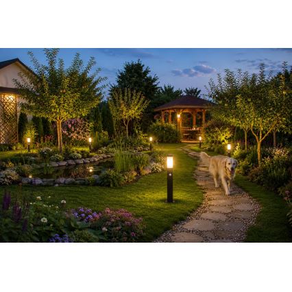 Lámpara exterior con sensor LOPPA 1xE27/60W/230V 65 cm IP44 antracita