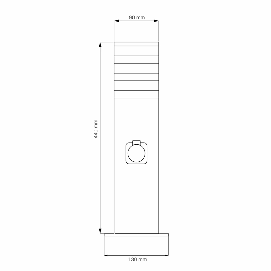 Lámpara exterior con toma de corriente TEKSAS 1xE27/20W/230V 44 cm IP44 antracita