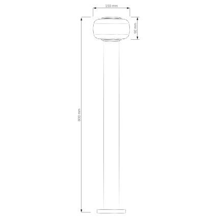 Lámpara exterior LED MALAGA LED/12W/230V 80 cm IP44 negra